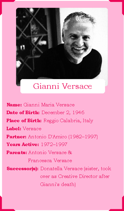 Gianni Versace Designer Infographic